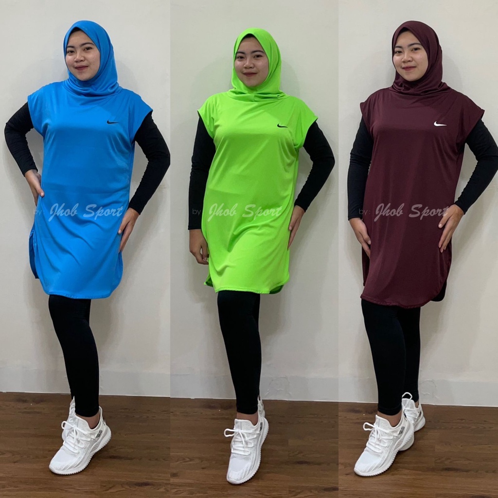 LAGA OUTER ROMPI OLAHRAGA/ATASAN TUNIK OLAHRAGA WANITA/LUARAN BAJU SENAM OLAHRAGA WANITA MUSLIMAH