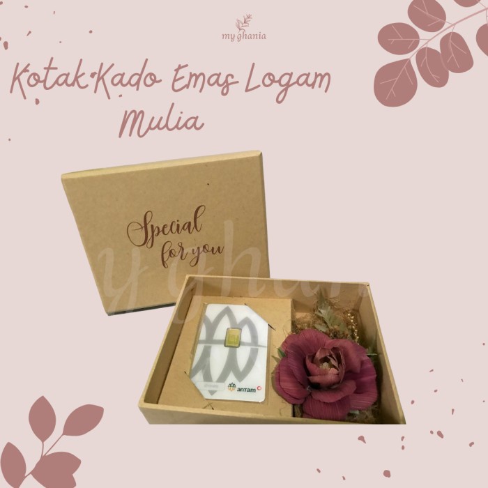 

party- Kotak Kado Gift Box Hampers Wedding Birthday Emas Logam Mulia Antam