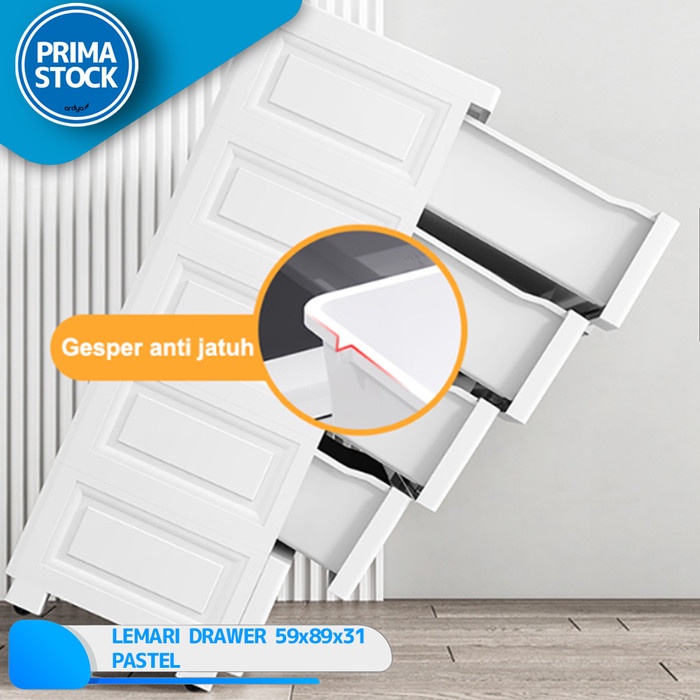 READY STOK LEMARI KABINET 5 SUSUN 2 DRAWER LACI KECIL PLASTIK BAJU MAINAN LEBAR60