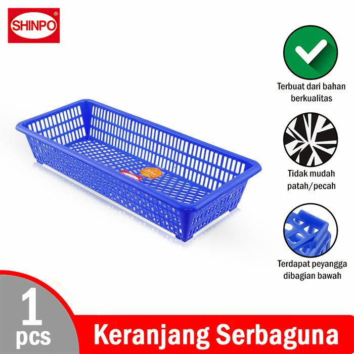 SHINPO Keranjang Plastik Kecil Persegi Panjang 30 CM Bakul Segi Astro Storage Kotak Penyimpanan