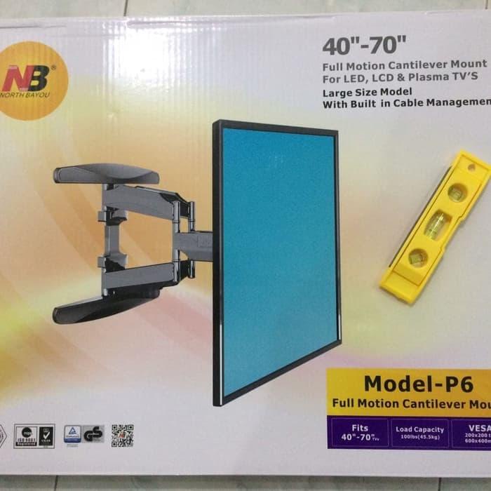 PREMIUM Bracket Lengan TV LED NB North Bayou P6 40-70 inch