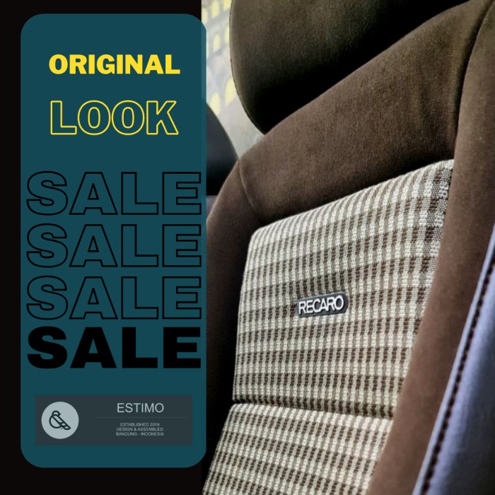 PREMIUM Kain Jok Mobil Tartan coklat muda