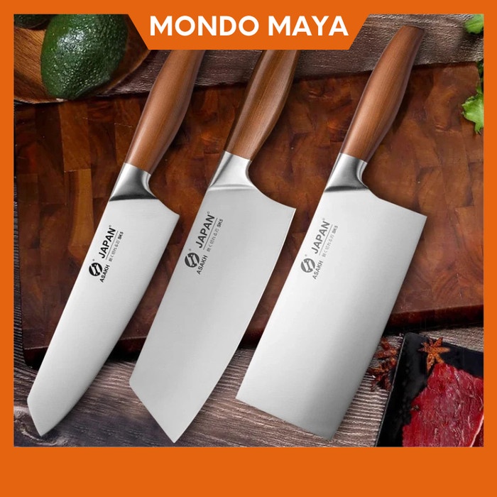 PREMIUM Pisau Golok Daging Cincang Tulang Stainless Pisau Dapur Ori Jepang