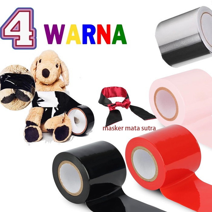 Lancar24- Alat BDSM Lakban Bondage Restraints Tape Set Electrostatic Tape with Blindfold for BDSM