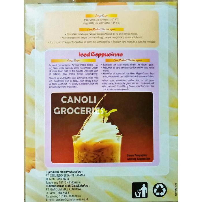 

Lezat- Haan Wippy Whippy Cream Topping Bubuk Instant Topping Powder 400Gr