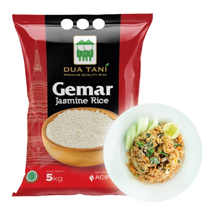 

Lezat- Beras Premium Gemar Jasmine Dua Tani 5kg- HALAL dan Kualitas Terjamin