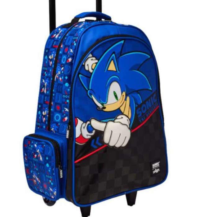 Smiggle trolley Sonic Backpack/ Tas koper Anak /Tas Roda Sekolah/kado