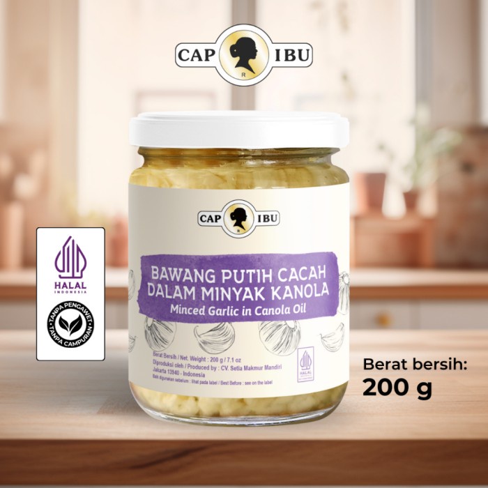 

QD945 CAP IBU Bawang Putih Cacah dalam Minyak Kanola - Bumbu Masak Instan Premium FREE ONGKIR