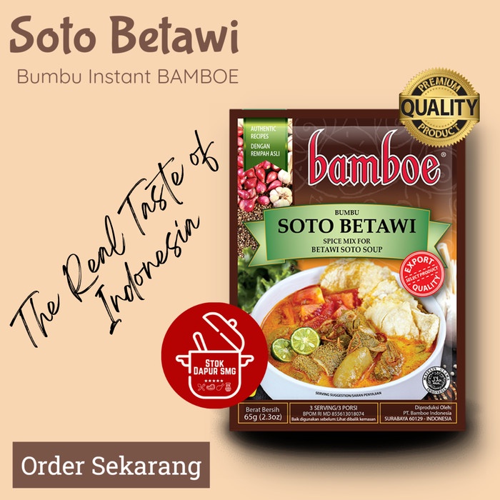 

EF364 Bumbu Masak Instan BAMBOE Indonesia Export Quality SOTO BETAWI 65gr SALE