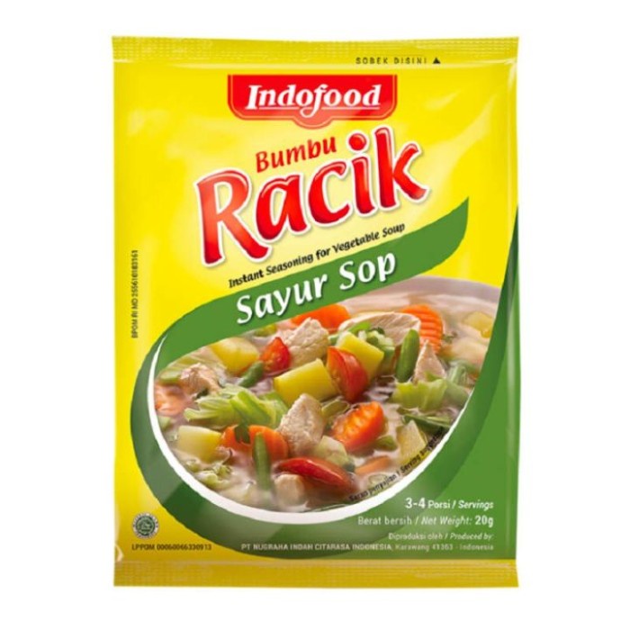 

UP376 Indofood Bumbu Racik Sayur Sop Sachet 20gr Bumbu Masakan Instan PROMO SPECIAL