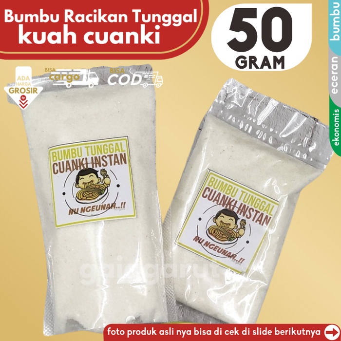 

AL650 50gr BUMBU TUNGGAL CUANKI racikan untuk produksi cuanki instan SALE