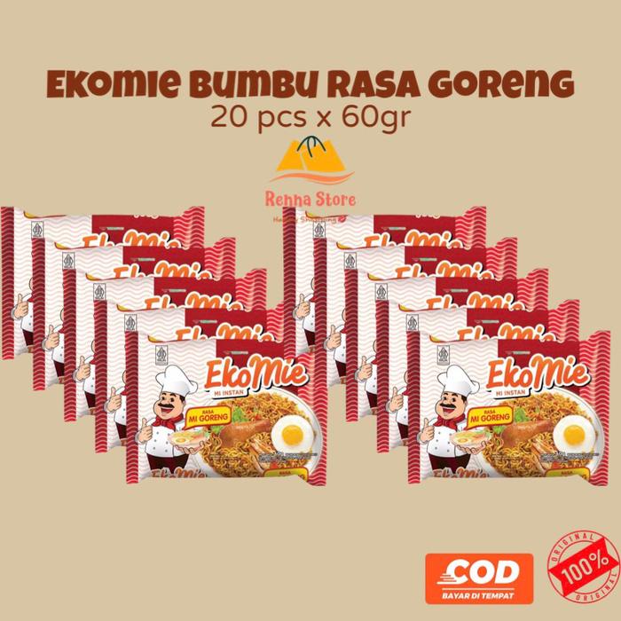 

HX558 Eko Mie Bumbu Mi Goreng 60gr (isi 20pcs) Mie Instan loh STOK TERBATAS