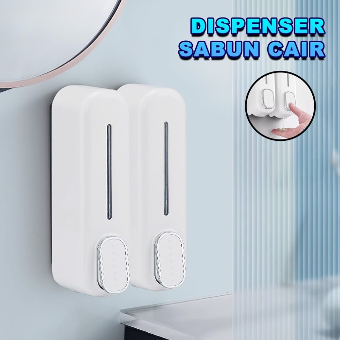 PREMIUM Dispenser Sabun Cair 2 Tabung Tempat Sabun Cair Tempel Dinding New Collection -ZK-19