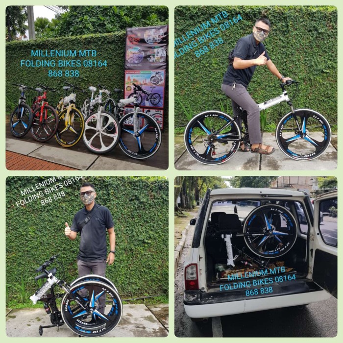 sepeda gunung lipat + mountain bike + folding mtb velg racing