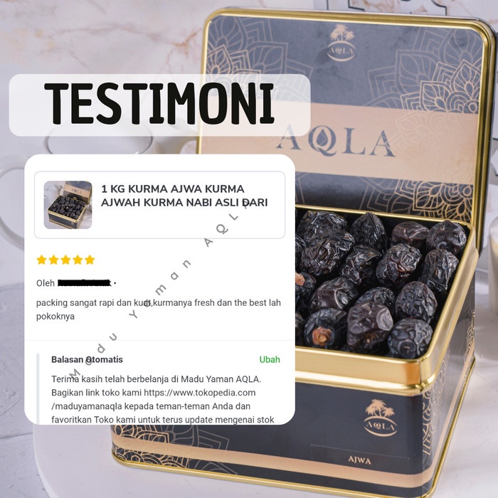 

Lezat- 1 KG KURMA AJWA KURMA AJWAH KURMA NABI ASLI DARI MADINAH