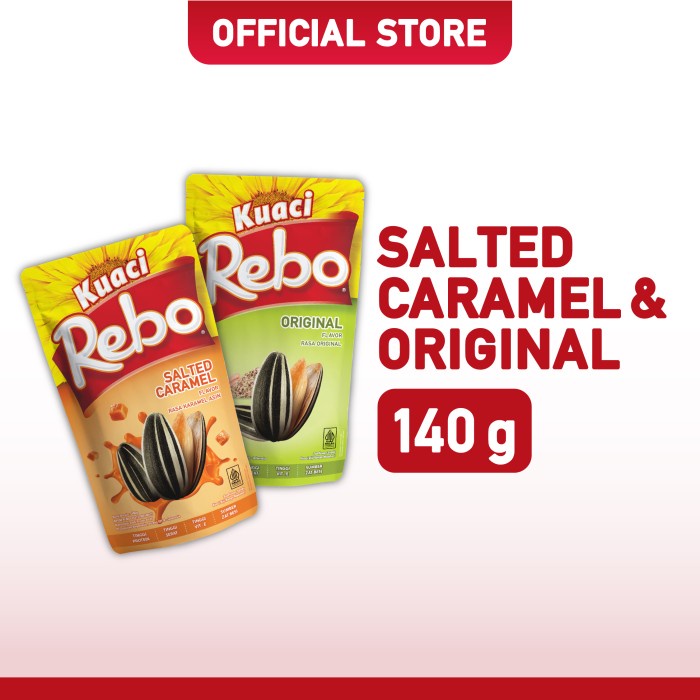 

Rebo Kuaci Bundling Varian Rasa Caramel 140 Gram + Original 140 Gram