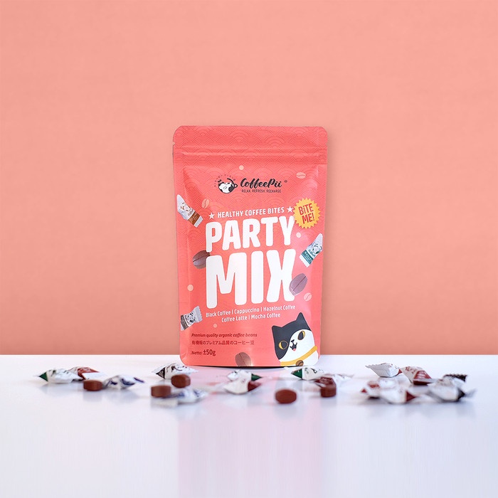 

Coffeepii 5 in 1 Tester Pack Party Mix Coffee Candy Low Sugar Vegan Friendly Import Japan (60pcs)