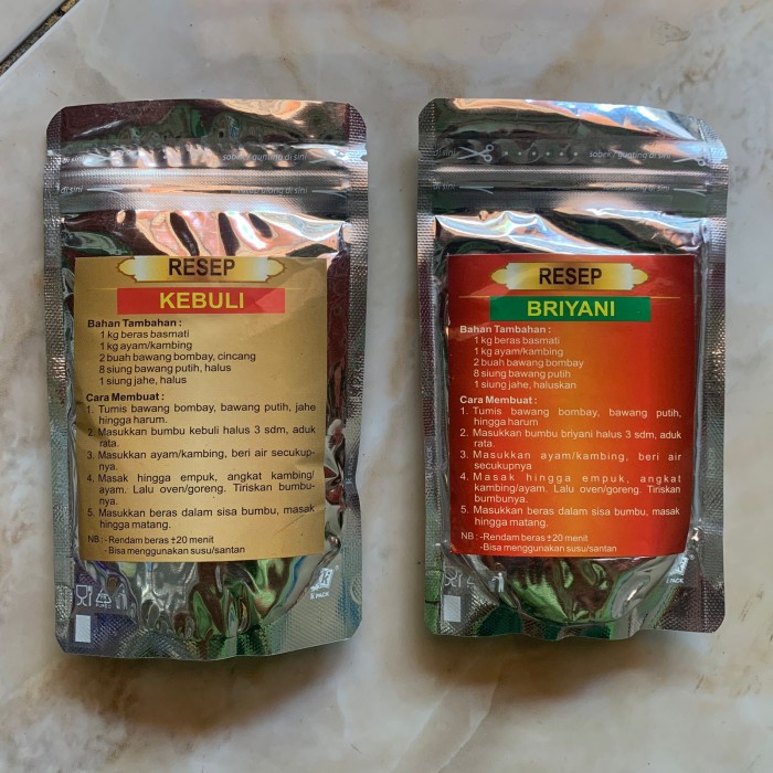 

Lezat- Paket Beras dan Bumbu Nasi Briyani Beras Basmati Bumbu Briyani