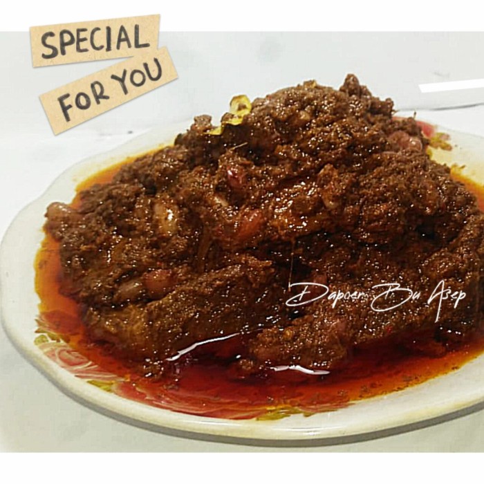 

Lezat- Rendang Daging + kacang merah + Sambal Ijo