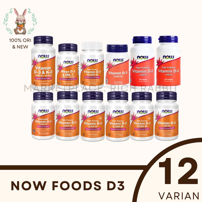 Now Foods Vitamin D3 D 3 1000 2000 5000 10000 IU K2 Mk7 400IU 2000IU