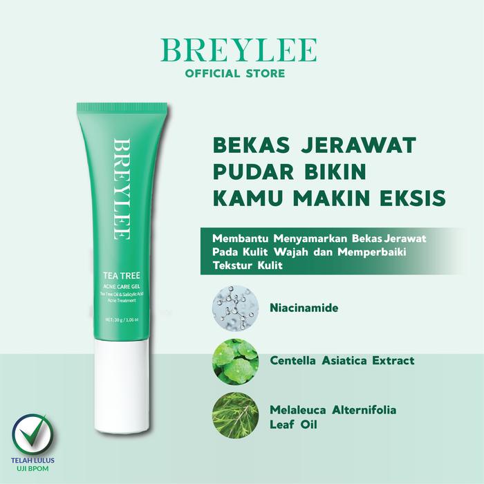 Ready- [Official]Breylee Tea Tree Acne Care Gel - Breylee Acne Care Gel Memudarkan Bekas Jerawat &