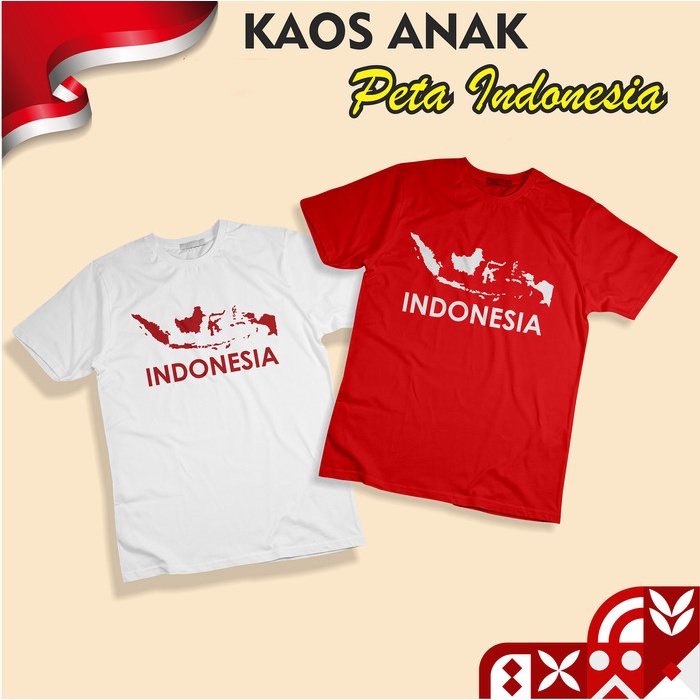 KAOS ANAK PETA INDONESIA BAJU ANAK KEMERDEKAAN INDONESIA TSHIRT