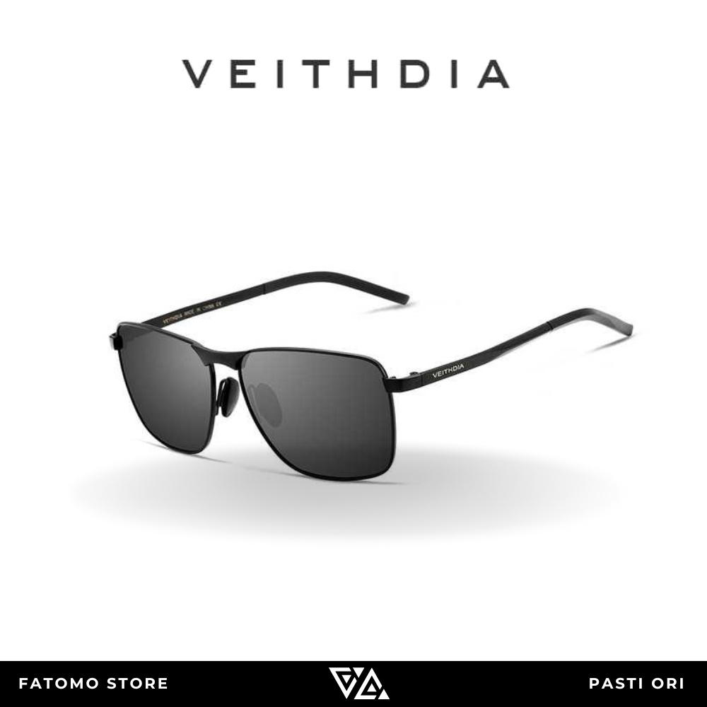 TrendyGaya- [ORI] VEITHDIA Kacamata Hitam Pria Vintage UV Polarized Sunglasses - 2462