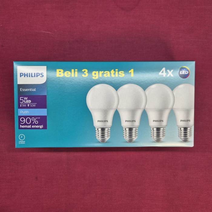Lampu Bohlam Bulb LED 5W Watt Multipack Paket Philips