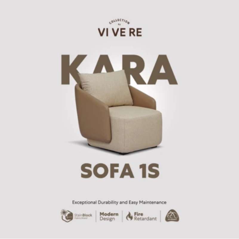 VIVERE Kara Sofa 1 Seater - Sofa Ruang Tamu *