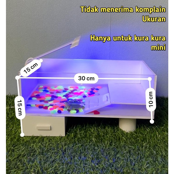 Pet- AKUARIUM KURA KURA DENGAN LACI HANYA UNTUK KURA KURA Akrilik Mini Aquarium aquascape full
