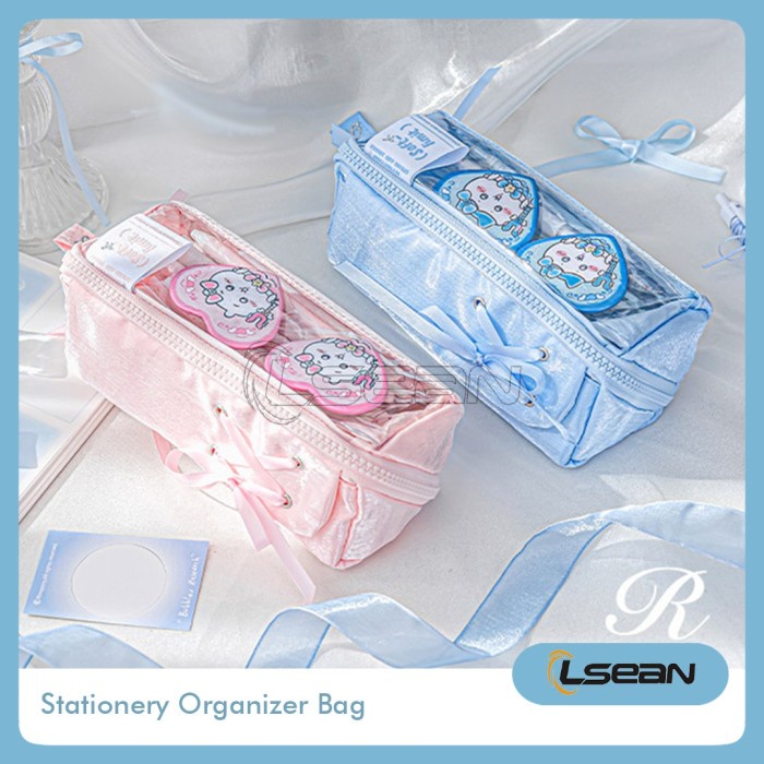 

TERLARIS Tempat Pensil Hiasan Pita Ballet Aesthetic Kapasitas Besar Ribbon Pencil Case Stationery