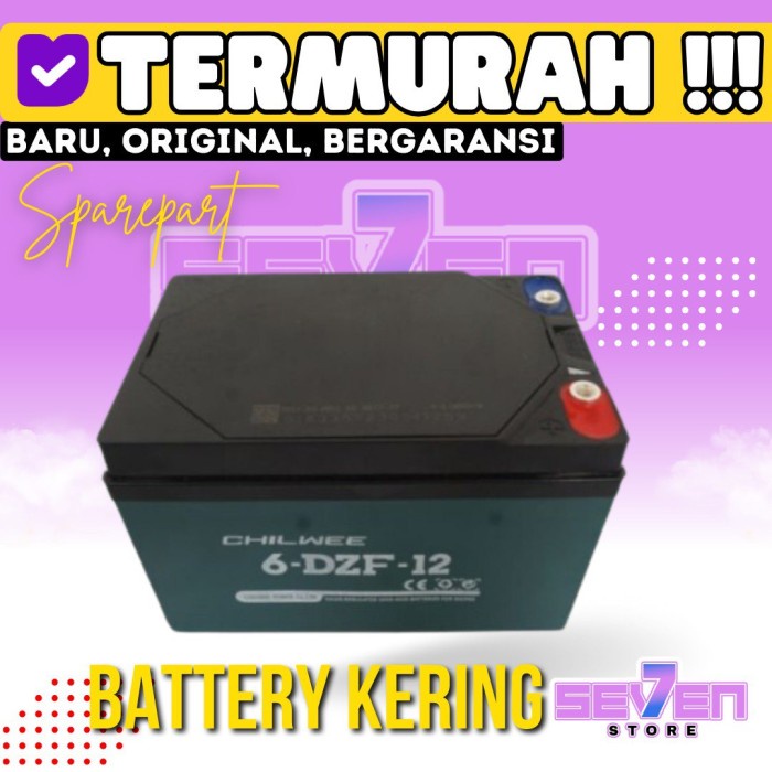 BATERAI / AKI KERING SEPEDA LISTRIK 48 / 36 / 24 / 12 VOLT 12 AH ORI