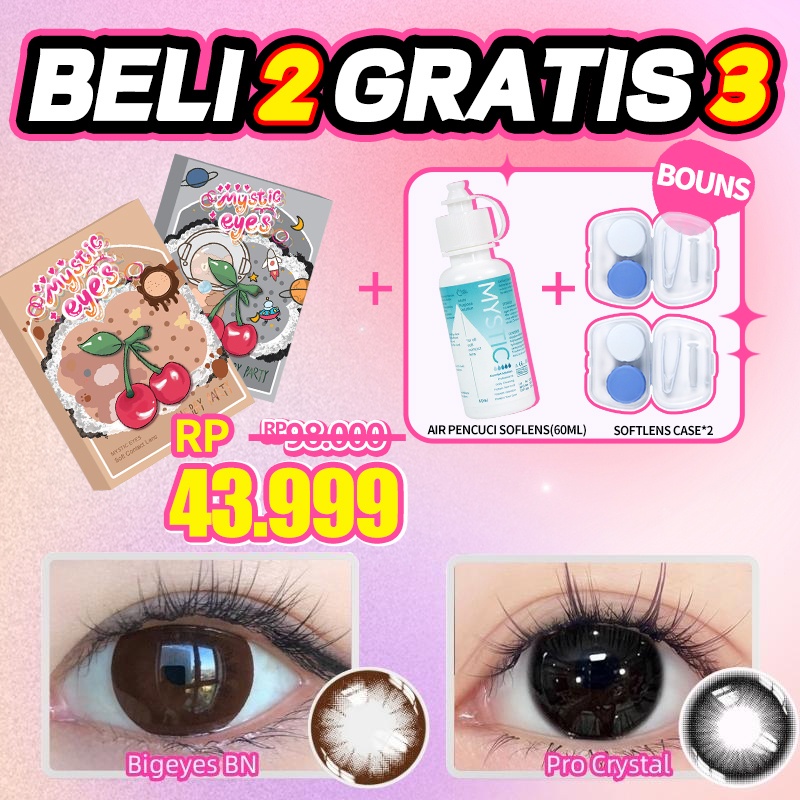 EyeRA- [ Beli 2 GRATIS 3 ] Mysticeyes softlens Paket kombinasi2Softlens + Air Pencuci Softlens