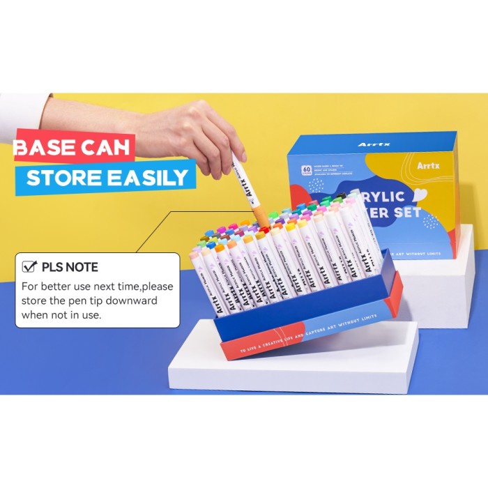 

ARRTX ACRYLIC BRUSH MARKER/SPIDOL 60A (BASIC/NEON/METALLIC COLOR)