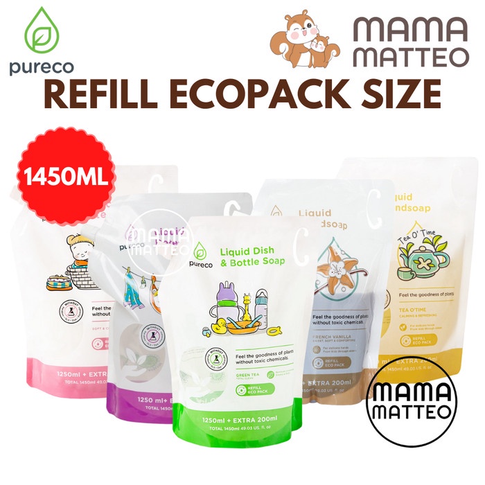 JTTOP" PURECO HOME LIQUID DETERGENT DETERGEN LAVENDER 1450ML / ECO PACK