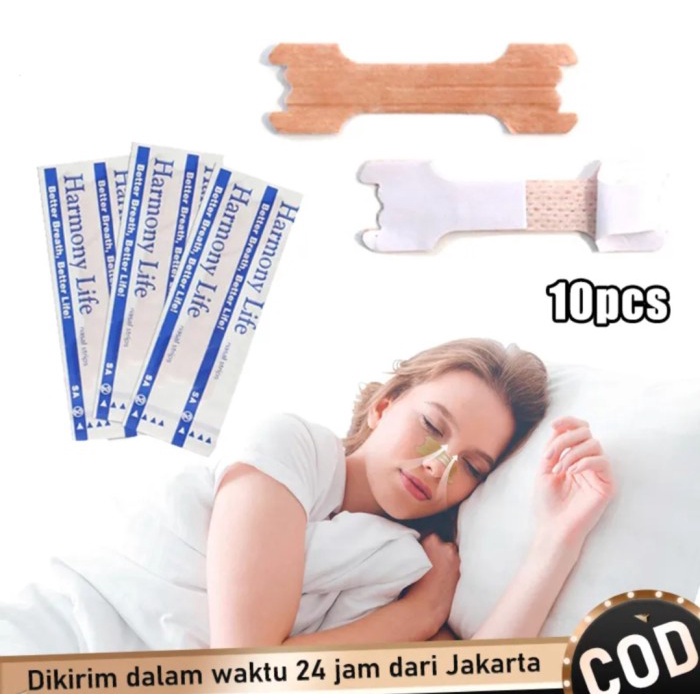 10Pcs Plester Hidung Harmony Life Anti Tidur Mendengkur Bernafas Lega/