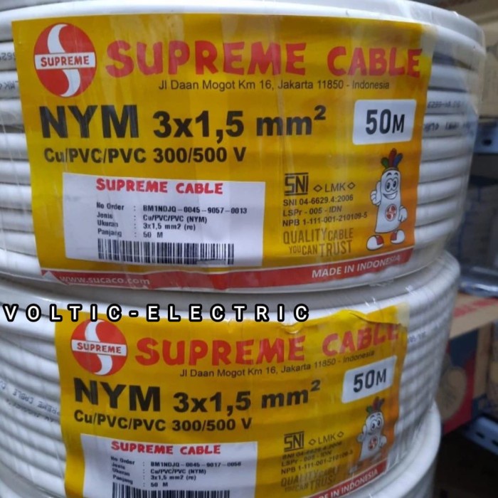 KABEL NYM 3X1,5MM SUPREME 50METER/SUPREME KABEL NYM 3X1,5MM 50 METER 50M 50 METER KABEL SUPREME