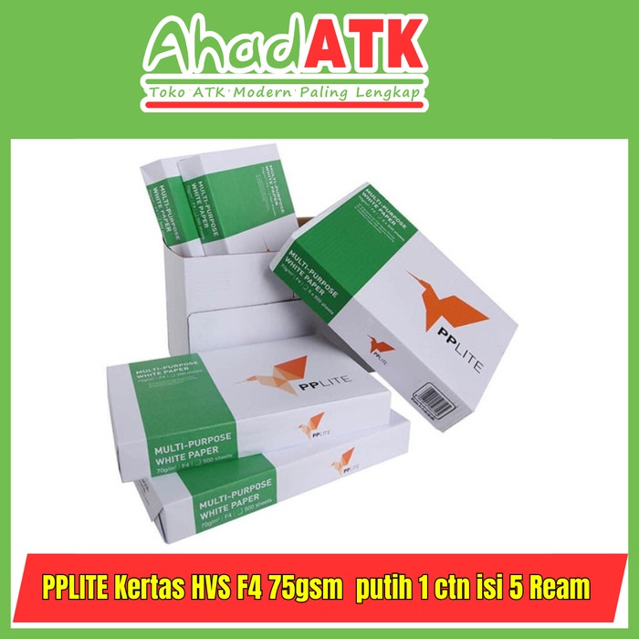 

PPLITE F4 KERTAS HVS 75gsm 1 BOX ( ISI 5 REAM ) KERTAS HVS F4 PUTIH