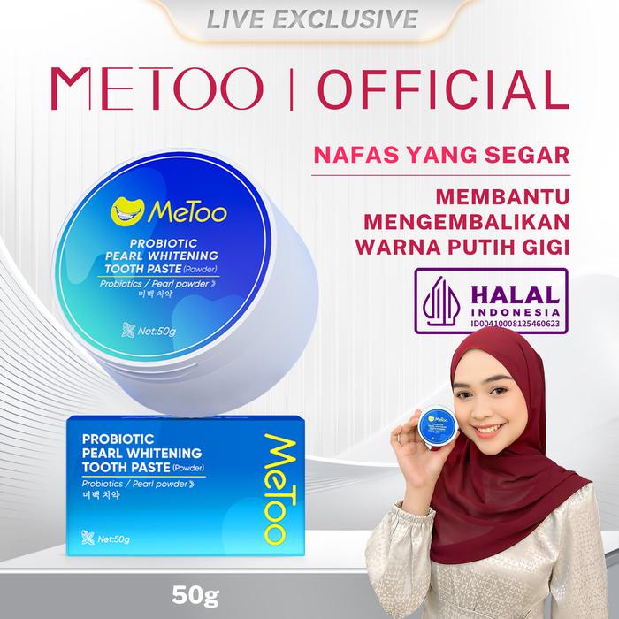 Terlaris [Live Exclusive] MeToo Teeth Whitening Powder / Whitening Tooth Powder / Probiotik /