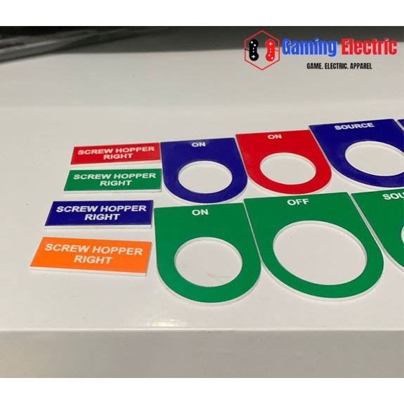 

(GoodSeller) Name Plate Panel Diameter 22mm Tipe Traffolyte Gravoply CNC