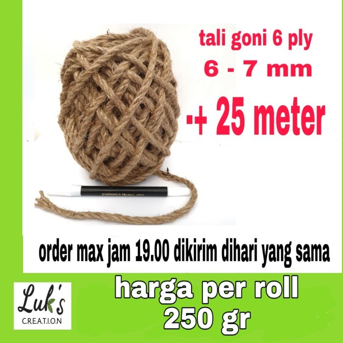 

(GoodSeller) Tali goni 6 ply 7 mm 25 meter 250gr - tampar goni - tali rami murah