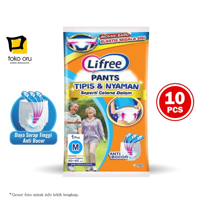 Lifree M isi 10 pcs Popok Celana Dewasa