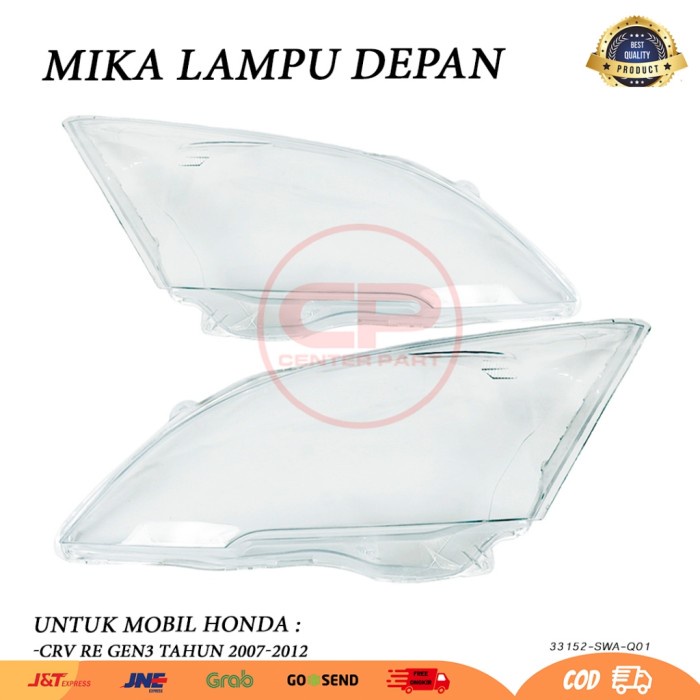 cover mika kaca lampu depan head lamp mobil honda crv RE gen3 2007 2008 2009 2010 2011 2012