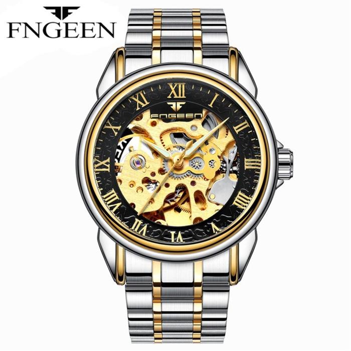 YOK DI CO. FNGEEN 8866 OTOMATIS JAM TANGAN PRIA ANTI AIR ORIGINAL 100% LUXURY STAINLESS STEEL