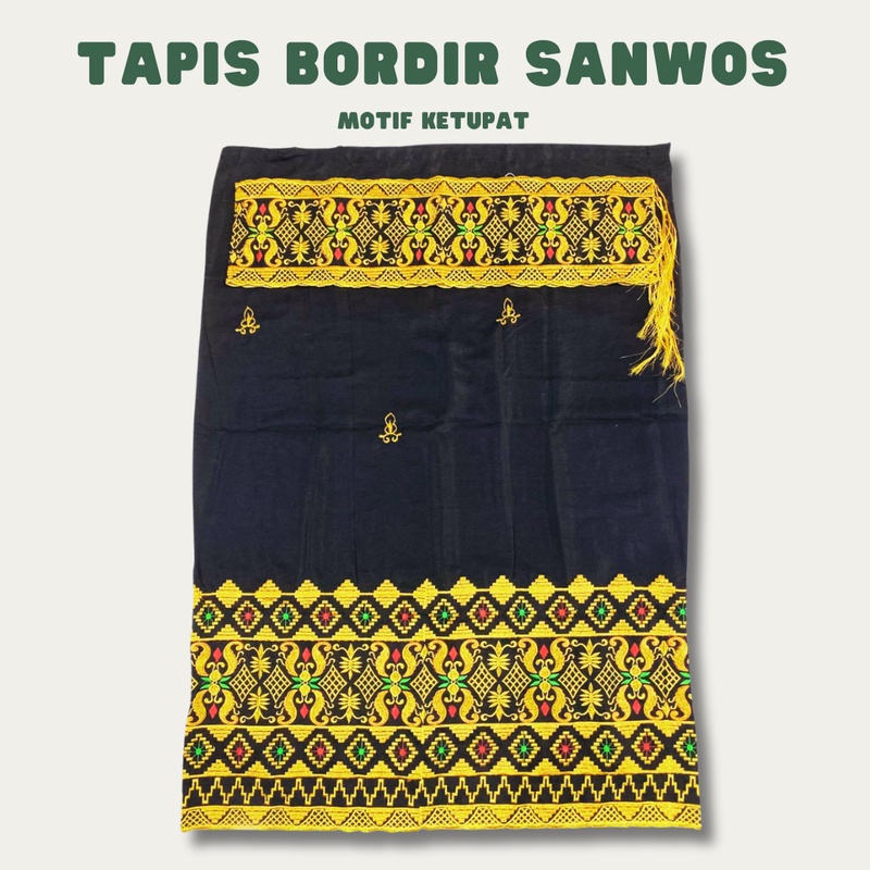 Kain Tapis bordir lampung bahan sanwos 1 tingkat - Motif Ketupat