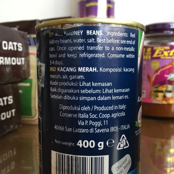 

(TopSeller) CIRIO RED KIDNEY BEANS (Kacang Merah Kaleng) 400g
