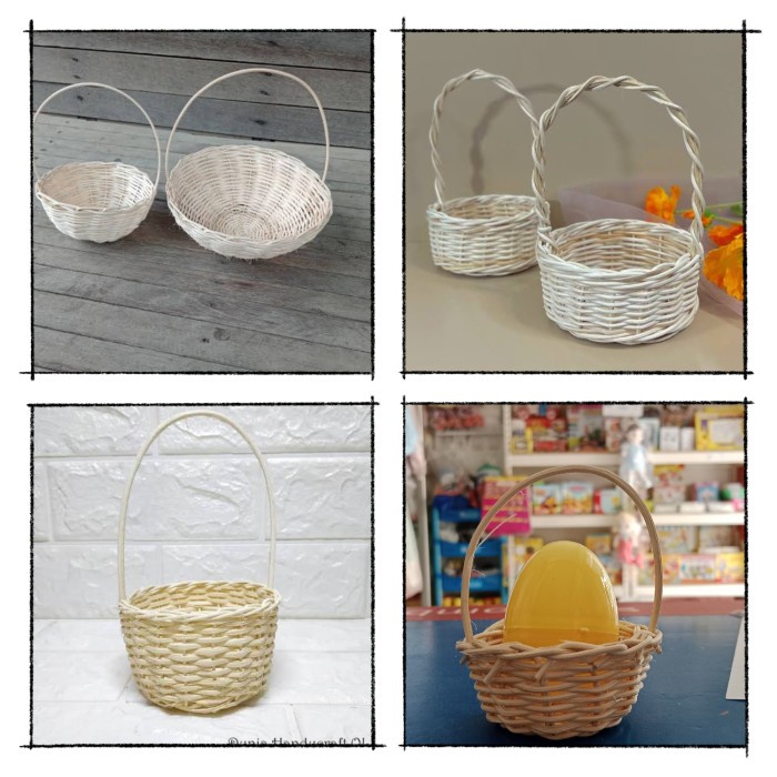 MINI RATTAN BASKET KERANJANG ROTAN BAMBU KECIL HIASAN TELUR PASKAH *
