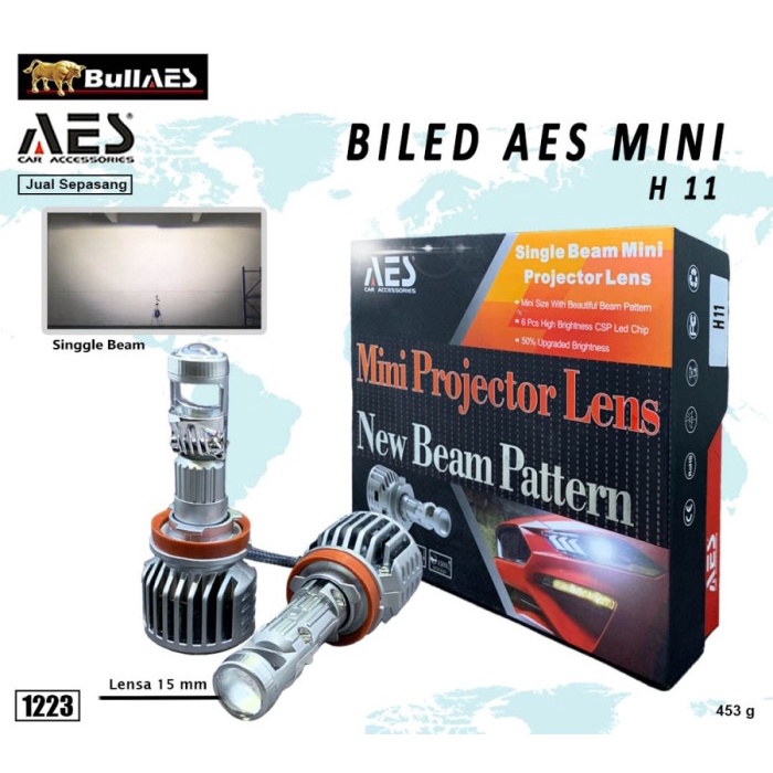 Biled AES Laser Mini 9005 9006 H11 H7 New Beam Patern Merk AES - H7