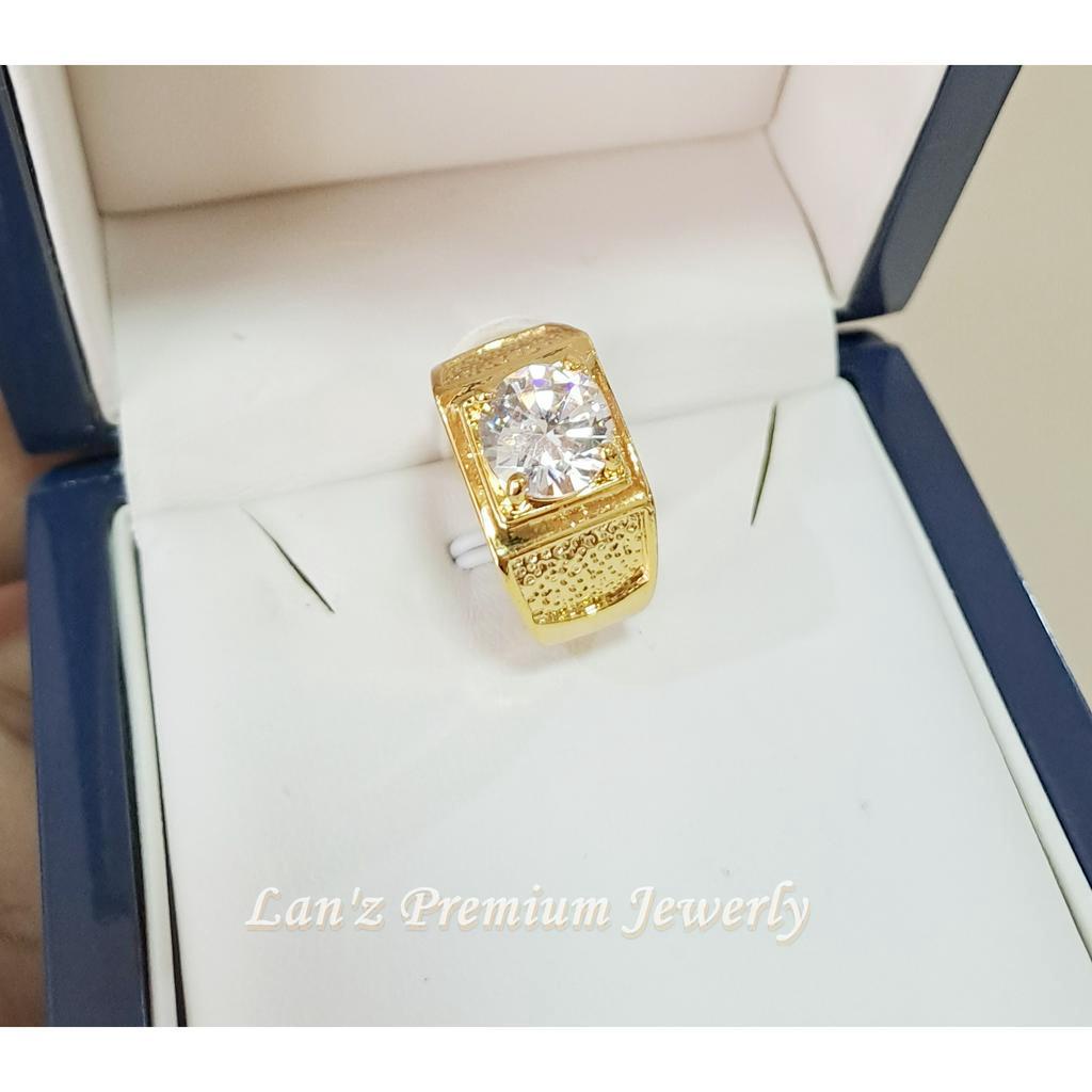 Cincin Pria Berlian Juvve Cp11 Titanium 22K Emas