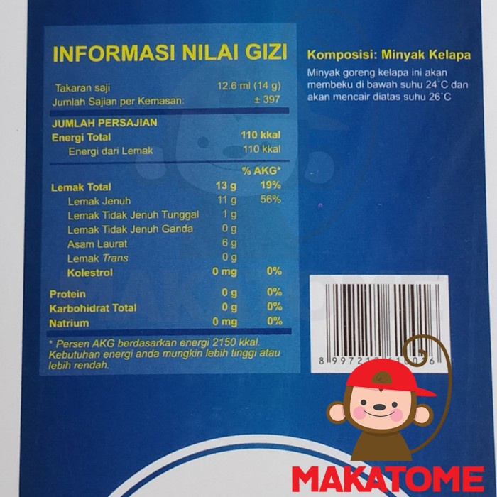 

Kara Coconut Oil 2L Minyak goreng kelapa 2 L 2ml 2 ml Liter